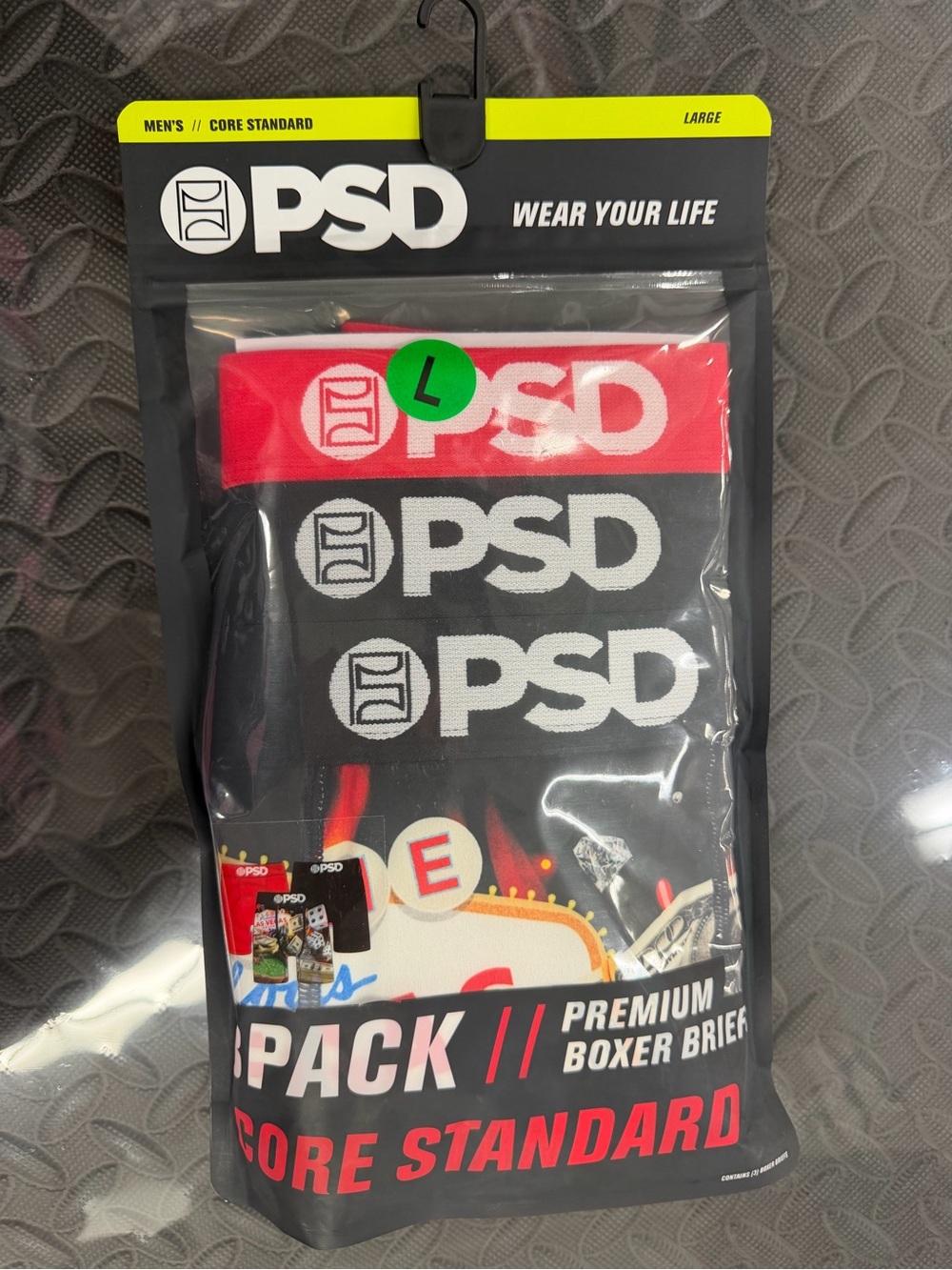 PSD Men’s Red & Black Core Standard 3-Pack Boxer Briefs